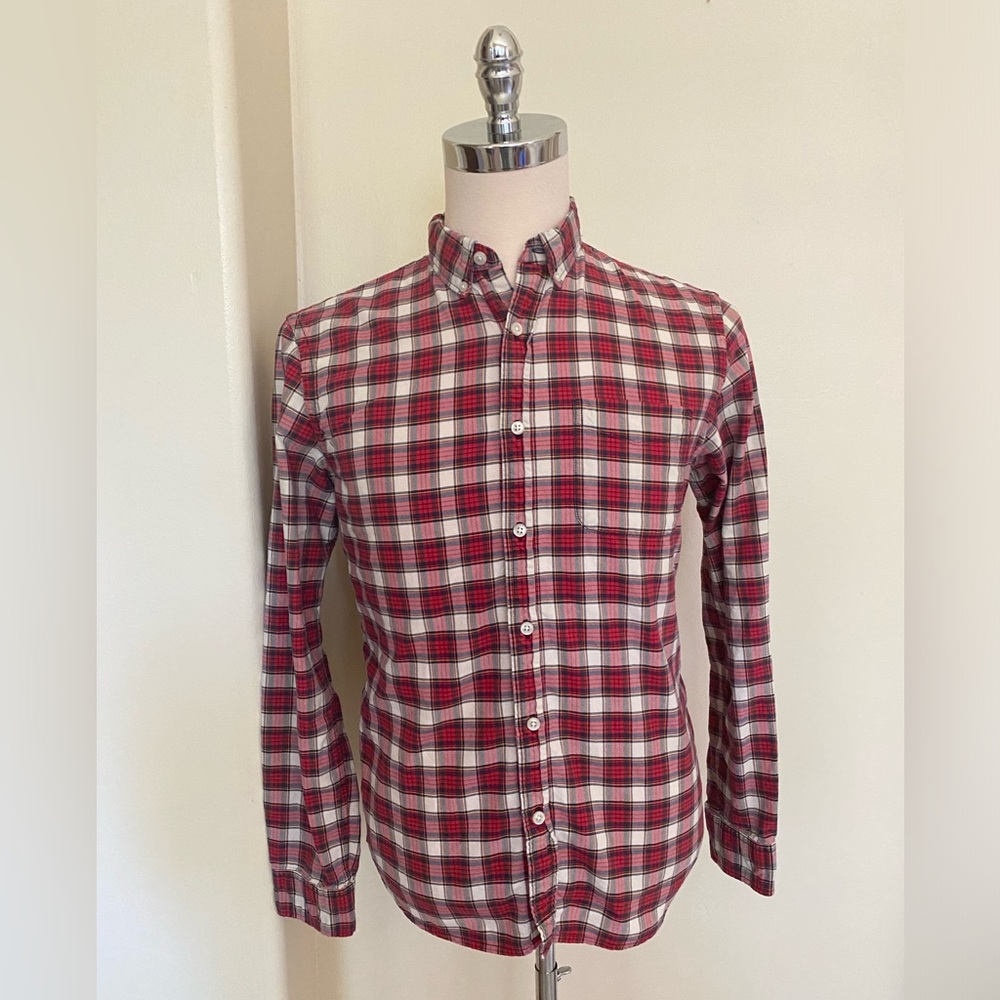 DENIM & SUPPLY RALPH LAUREN Plaid Check Oxford Shirt In Red Size M
